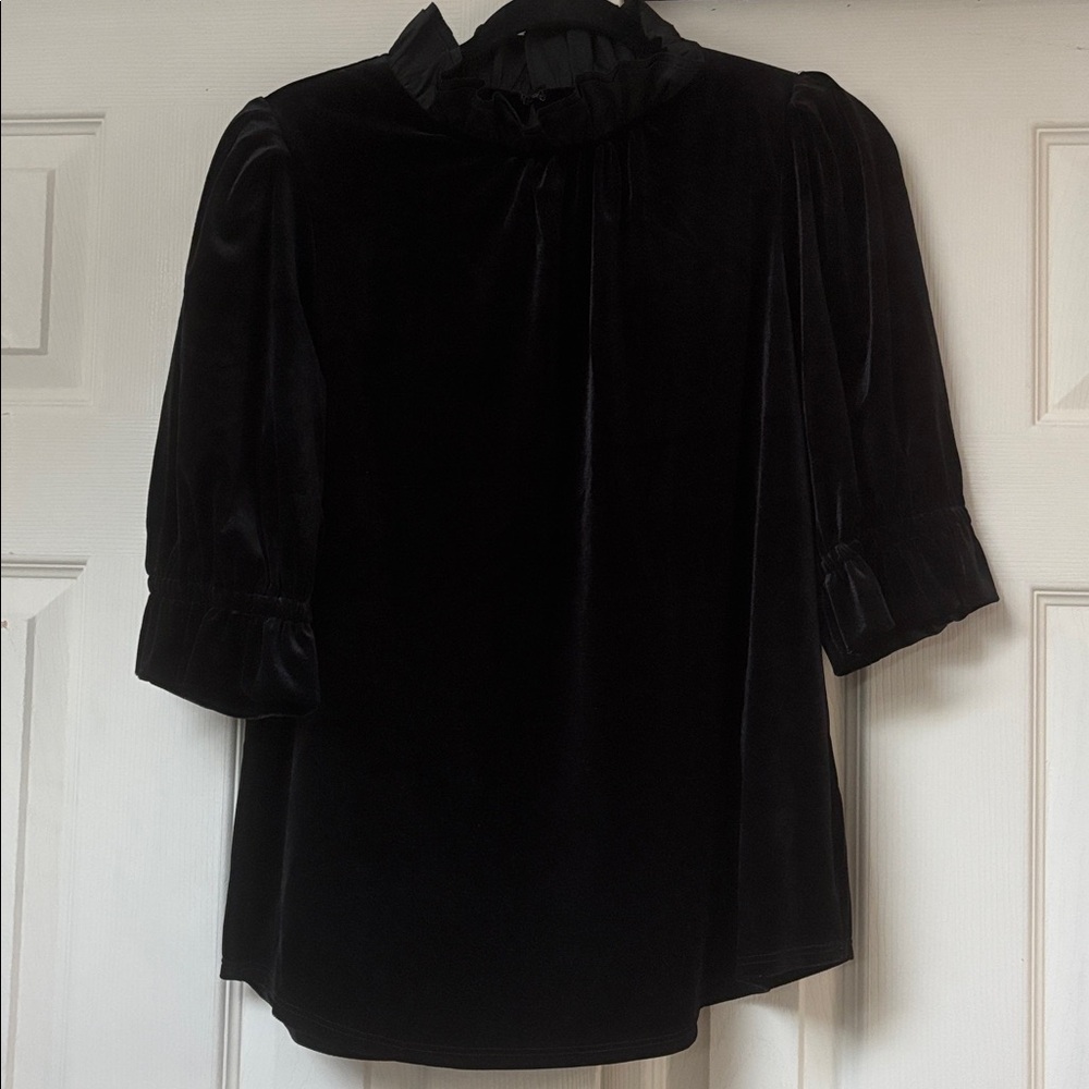 Sara Campbell‎ Black Velvet Top NWT Size L